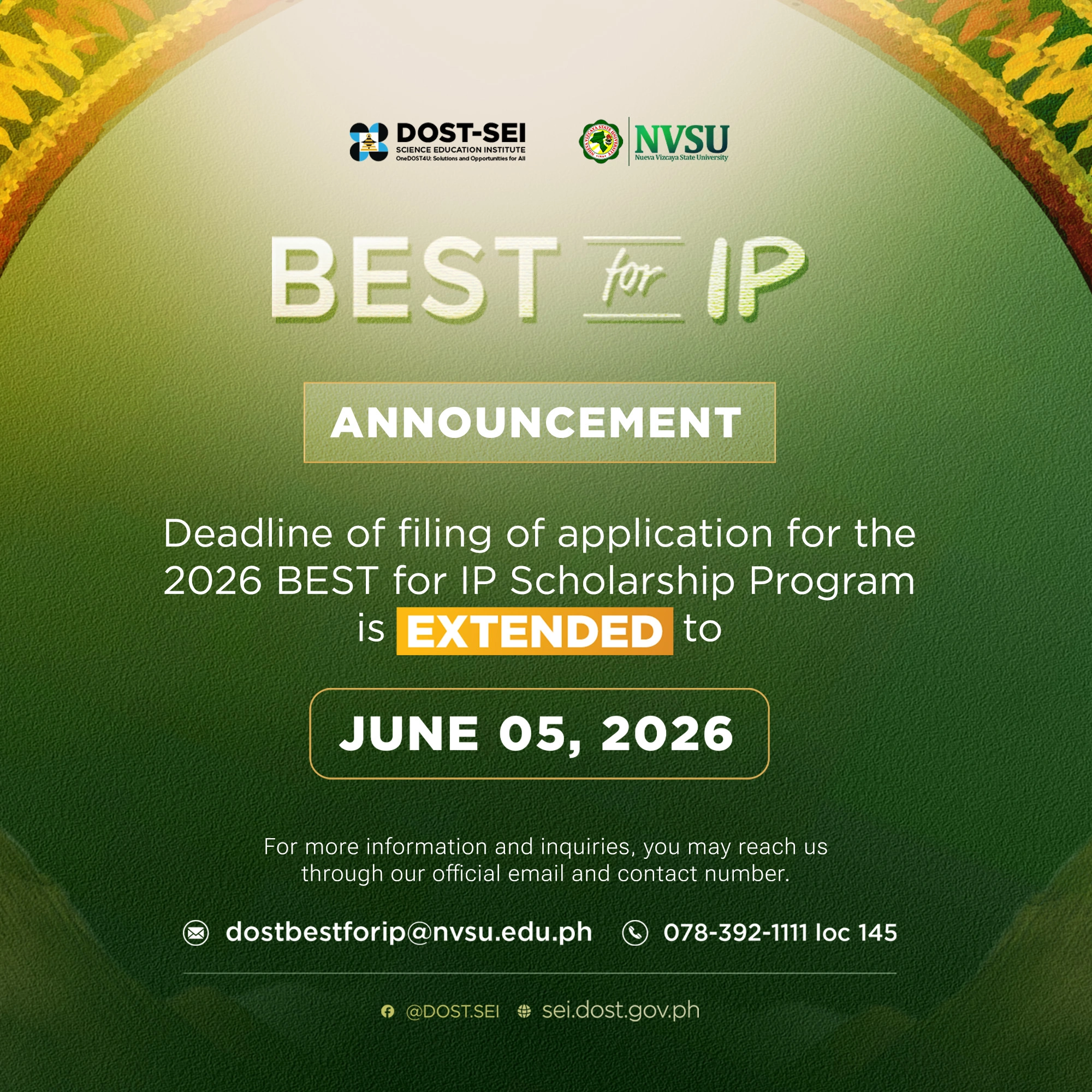 BEST for IP application period extension announcement